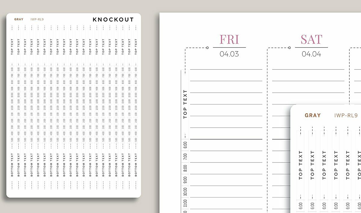 Knockout Print Shop cover strips stickers placed next to an Inkwell Press Planner