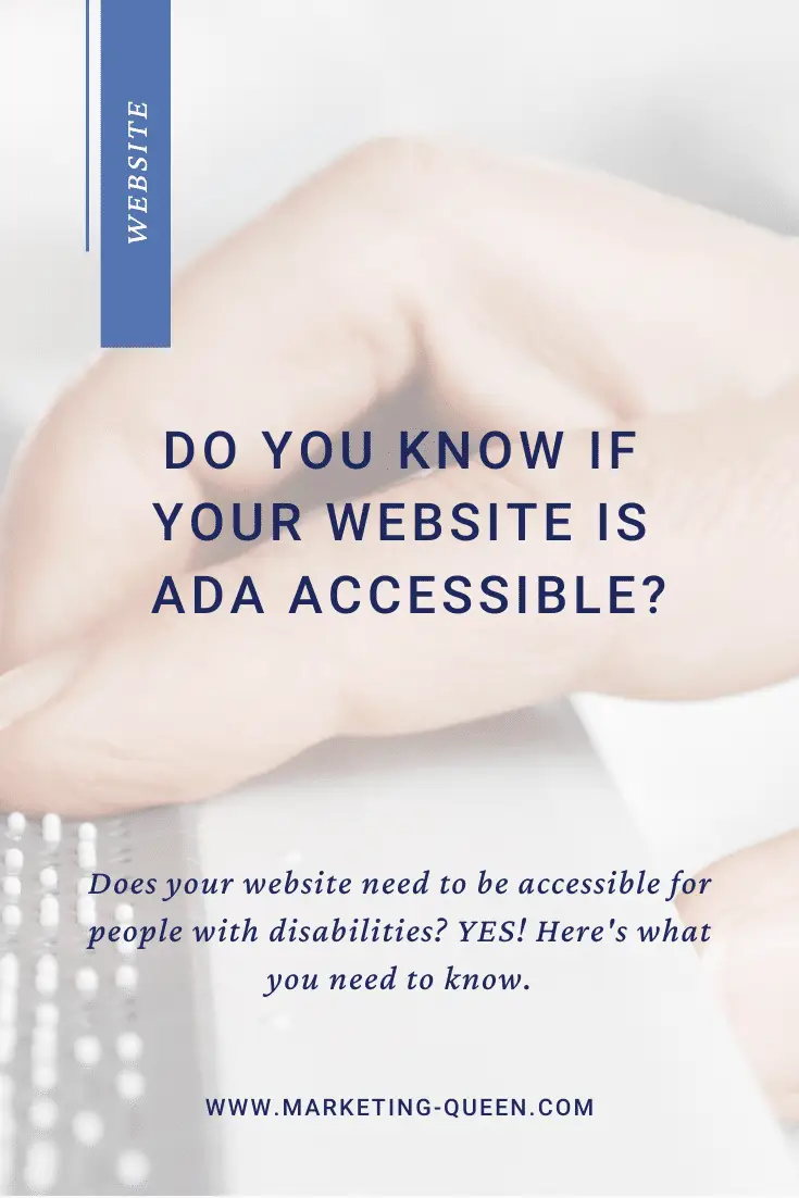 A hand using an accessible keyboard. Text over images says "Do you know if your website is ADA accessible?"