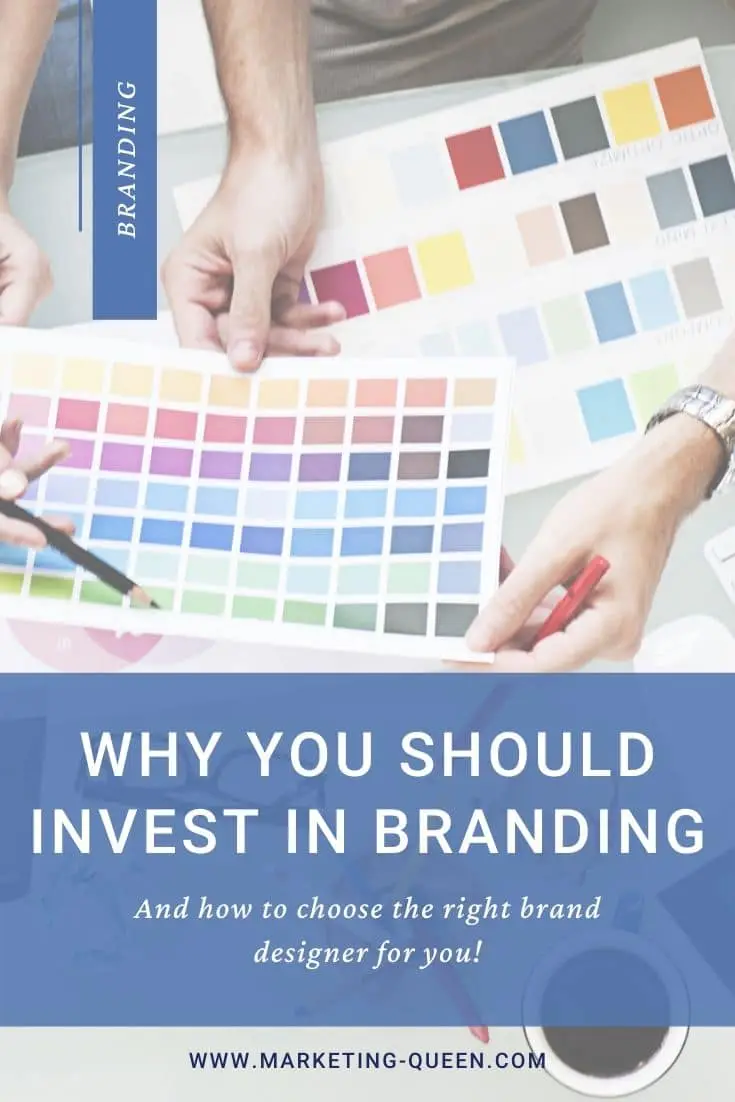 Design Studio Creativity Ideas Teamwork Technology Concept. Text under the image states, "why you should invest in branding and how to choose the right brand designer for you!"