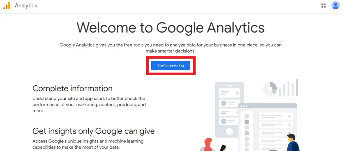 Screen shot of Google Analytics "Welcome to Google Analytics" page